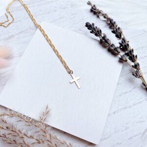 Minimalist Gold Cross Necklace | Handmade in BC